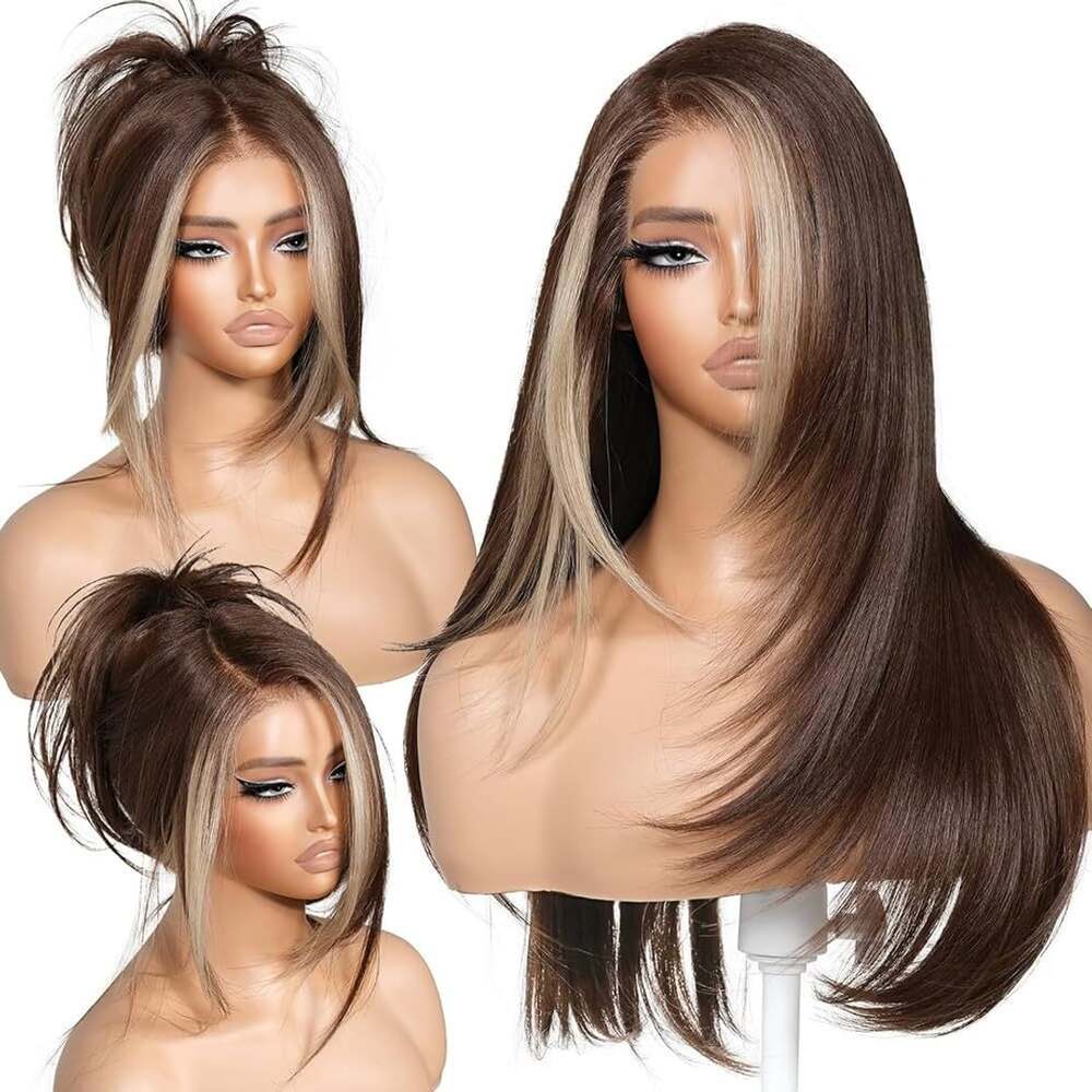 Brownbomb 13X6 Layered Peekaboo Wig Size New